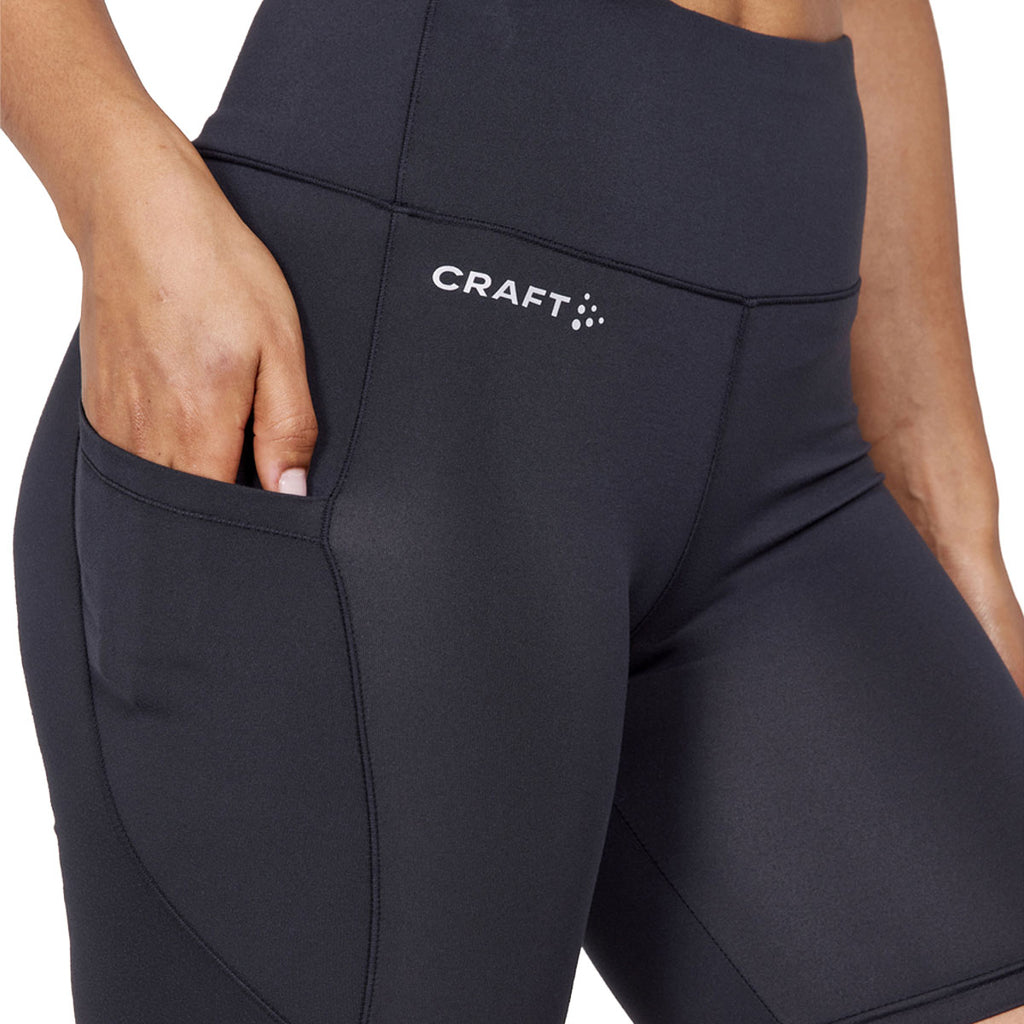 Craft korte tight til dame med logo på benet, navy blå