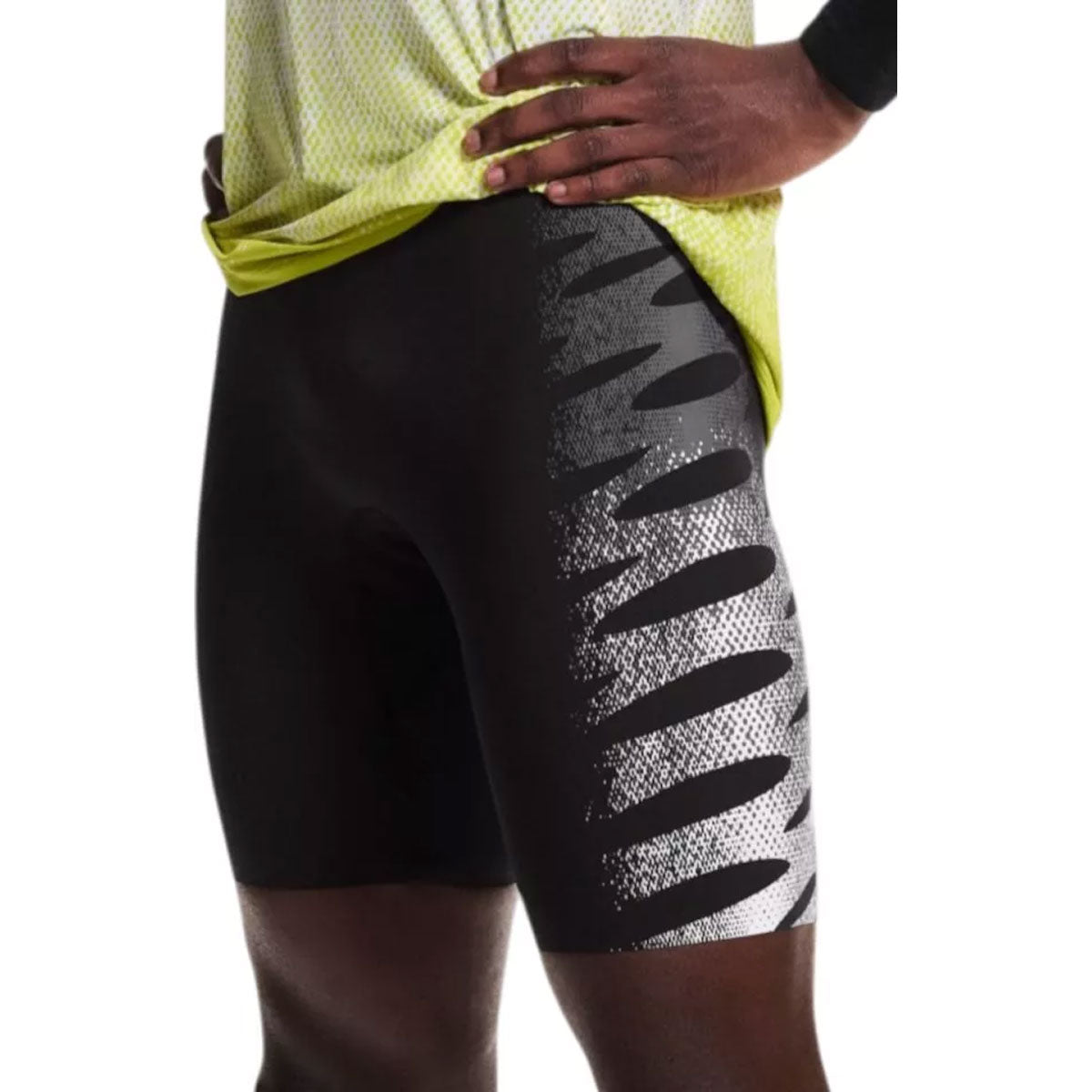 On Zero korte tights til mænd med sort stribeprint