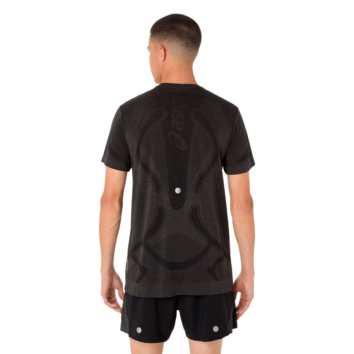 ASICS Road Seamless kortærmet T-shirt til mænd, sort rygprint