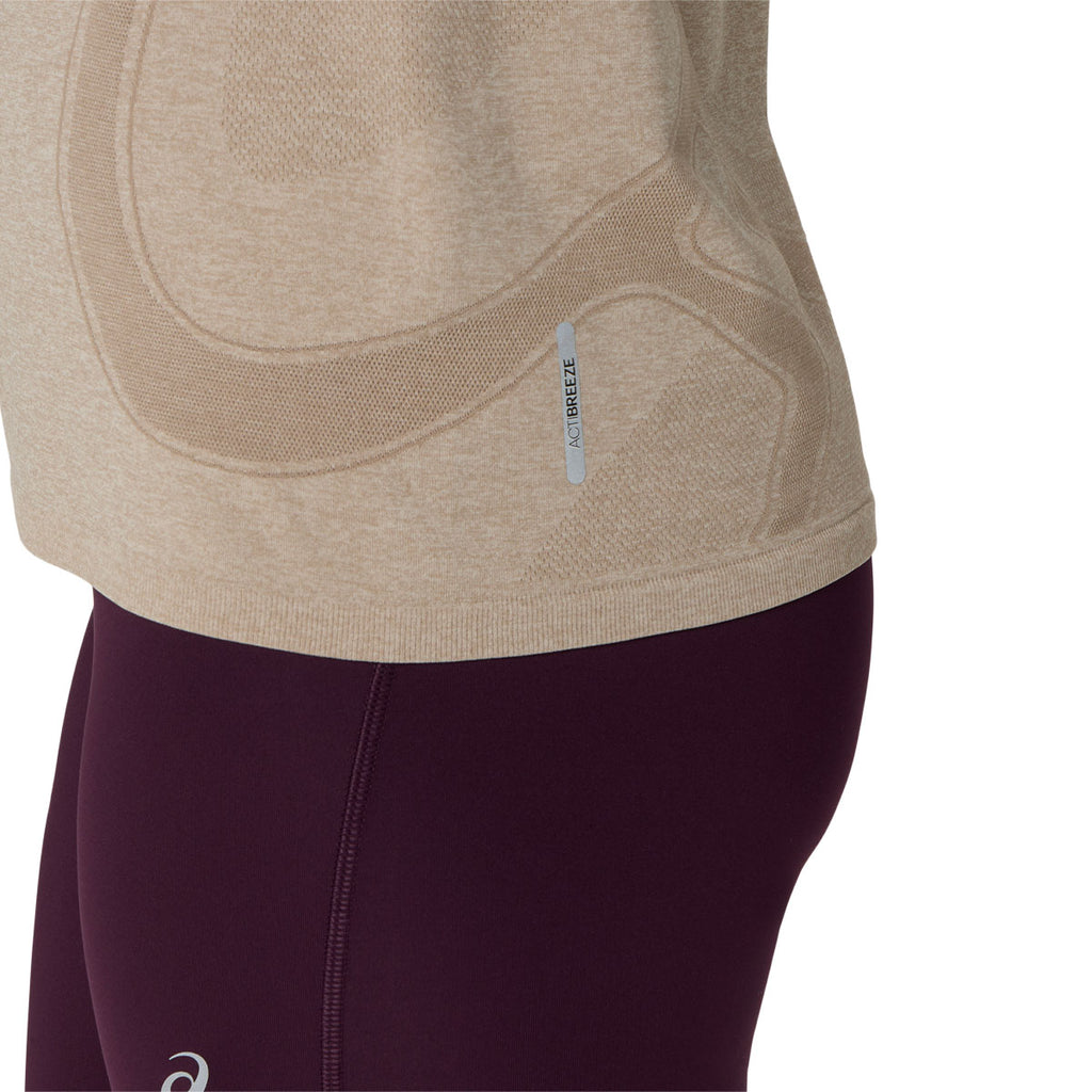 ASICS Road Seamless SS top til dame, beige sømløs T-shirt