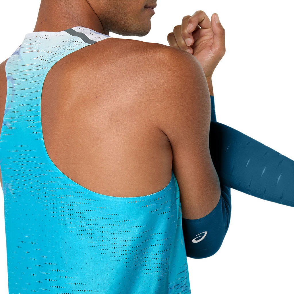 ASICS Metaspeed singlet til mænd med mønstret forside og rygudskæring