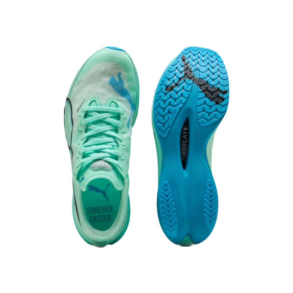 Puma Deviate NITRO Elite løbesko til mænd med blå/grøn sål