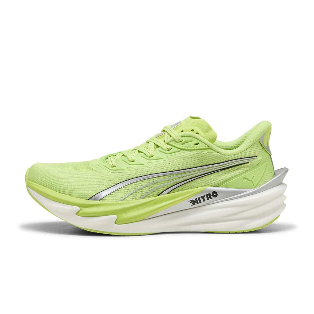Puma Deviate NITRO 4 dame løbesko i grøn med grå sål