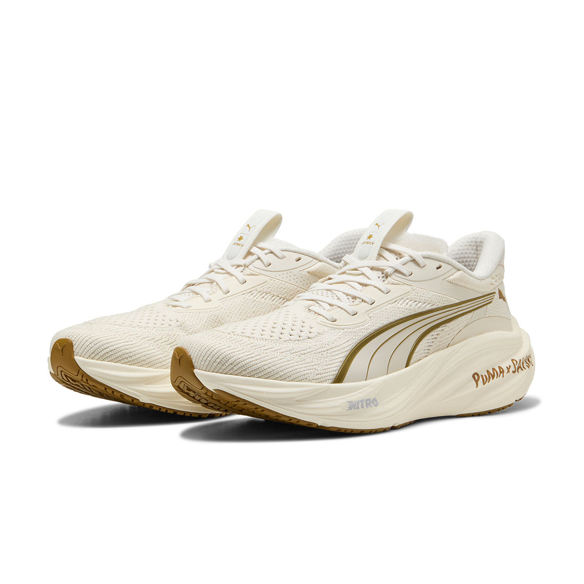 Puma Magnify NITRO 3 Saysky herresko i hvid og guld