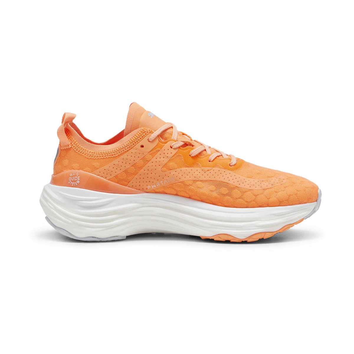 Puma ForeverRun NITRO women's running shoes in vibrant orange color.