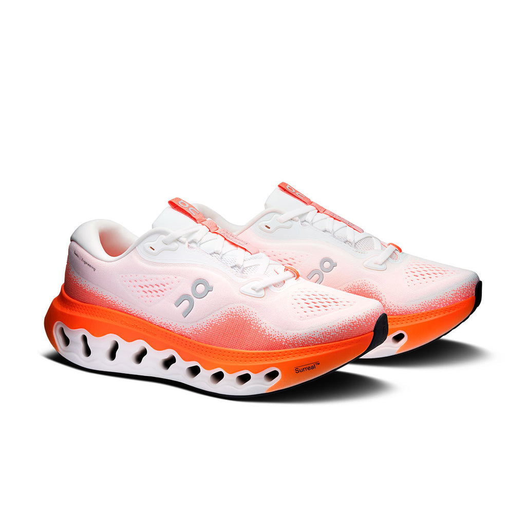 On Cloudsurfer 3 løbesko til mænd med hvidt og orange design