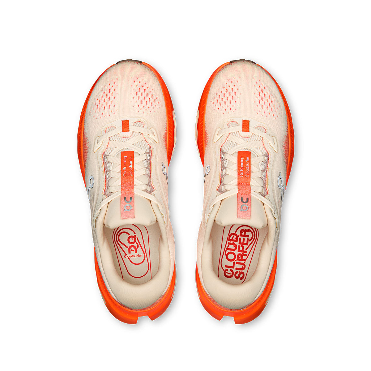 On Cloudsurfer 3 Dame løbesko med snørebånd og orange detaljer