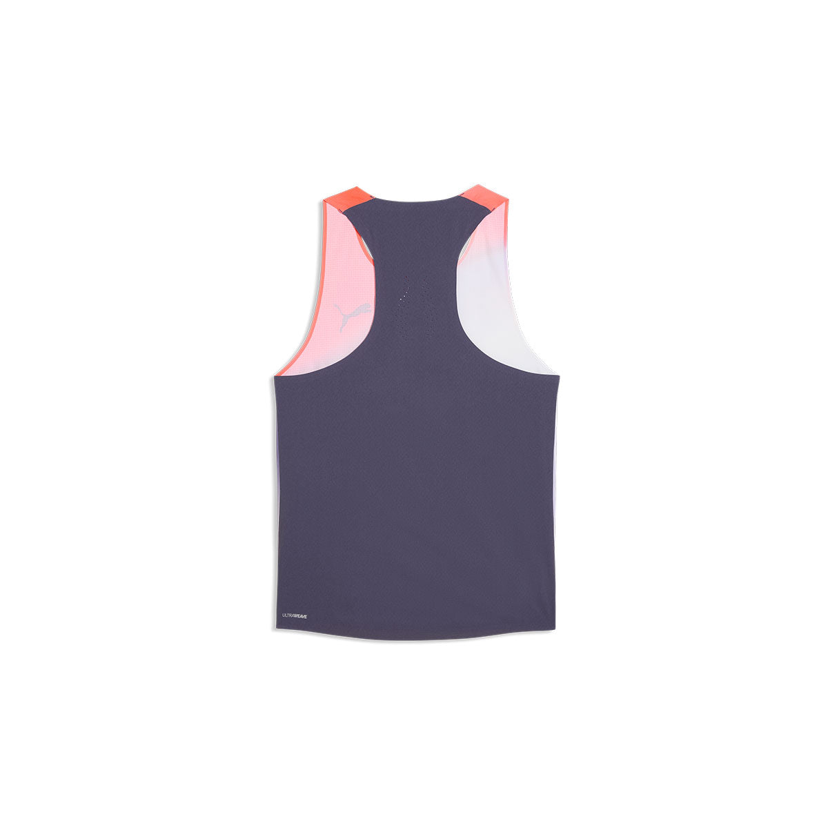 Puma Lightspeed Ultraweave graphic singlet til herrer i mørkeblå og pink