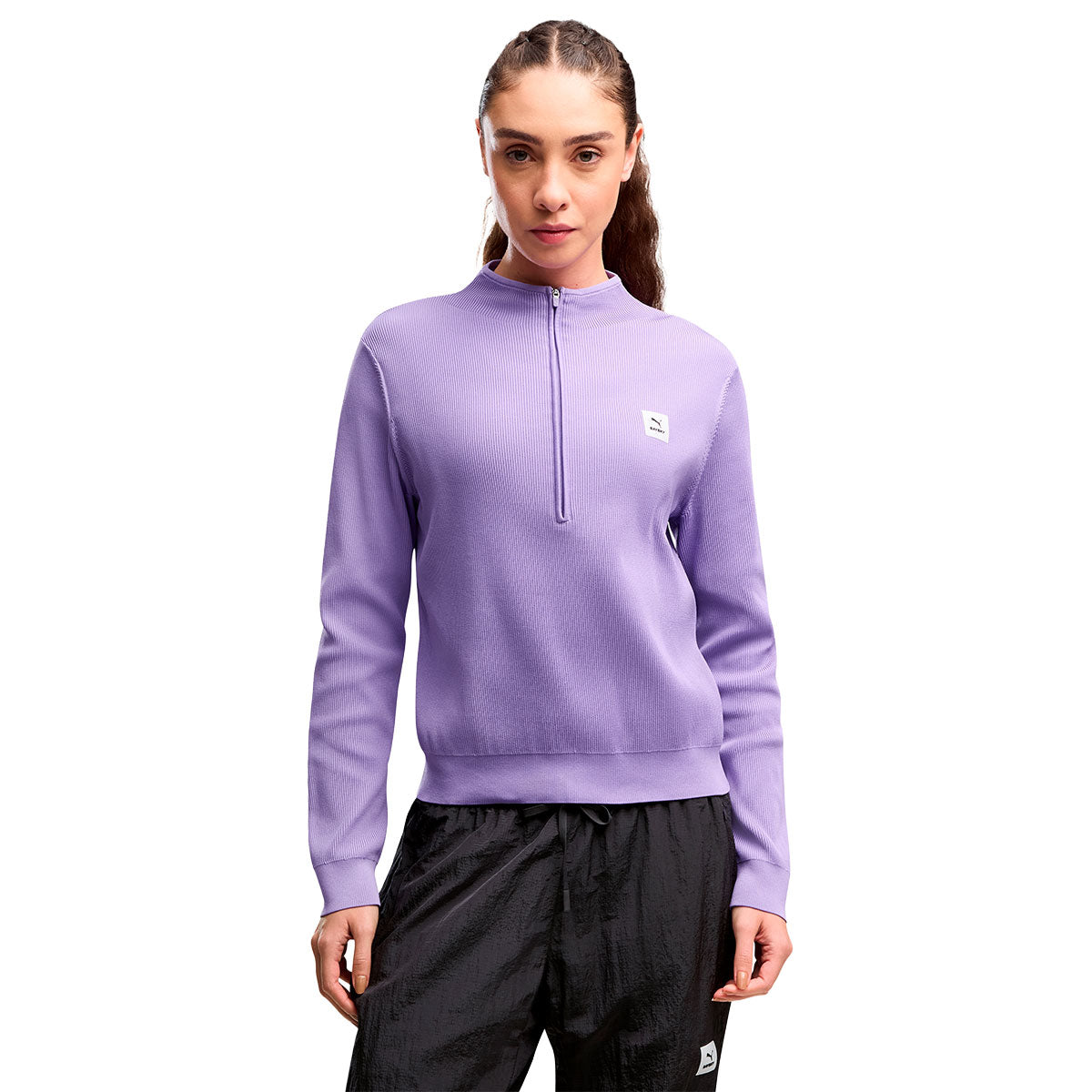 Puma X SAYSKY langærmet dame 1/2 lynlås trøje i lilla farve
