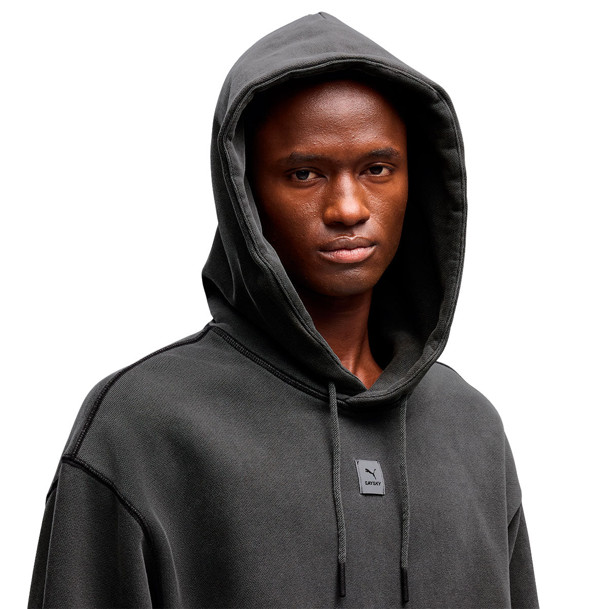 Grafisk langærmet sweatshirt med hætte og SAYSKY-logo