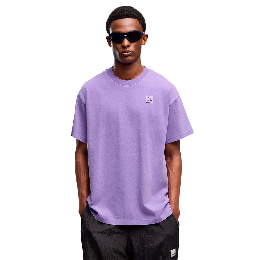 Puma X SAYSKY lilla team T-shirt med lille brystprint