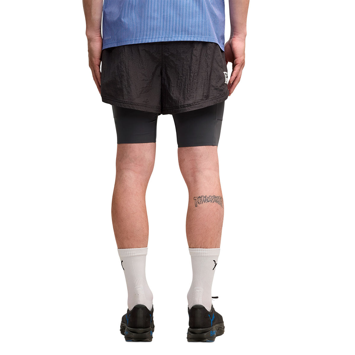 Mørke herre shorts med 2-lags ben, Puma X SAYSKY, 9 tommer