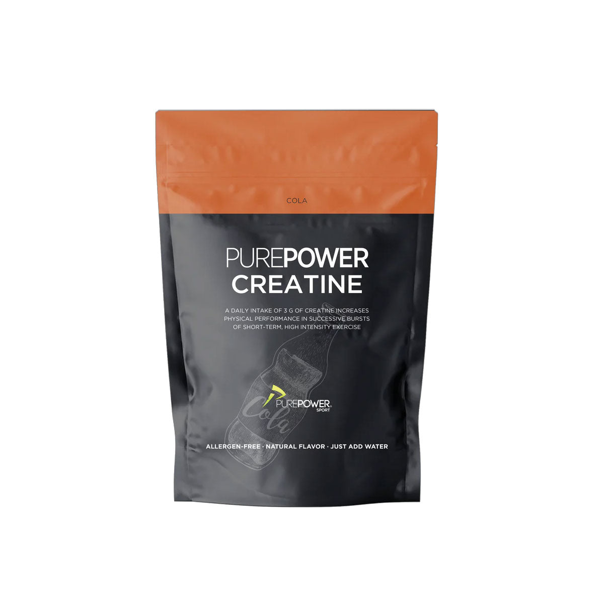 Purepower Kreatin Cola 300 g energiprodukt i genlukkelig pose