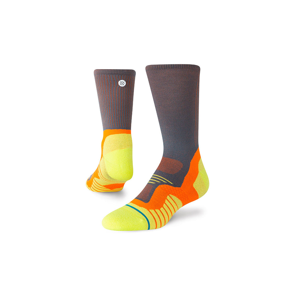 Stance Pace Light crewstrømper med mønster og orange detaljer