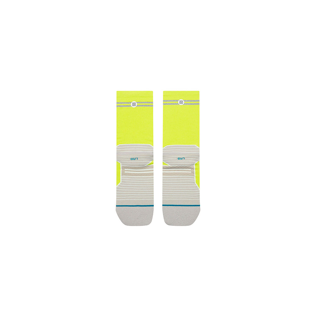 Stance Reflector Light Crew strømper i neon gul og grå striber