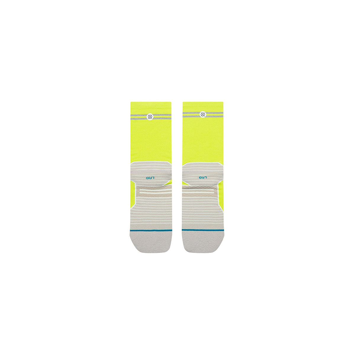 Stance Reflector Light Crew strømper i neon gul og grå striber