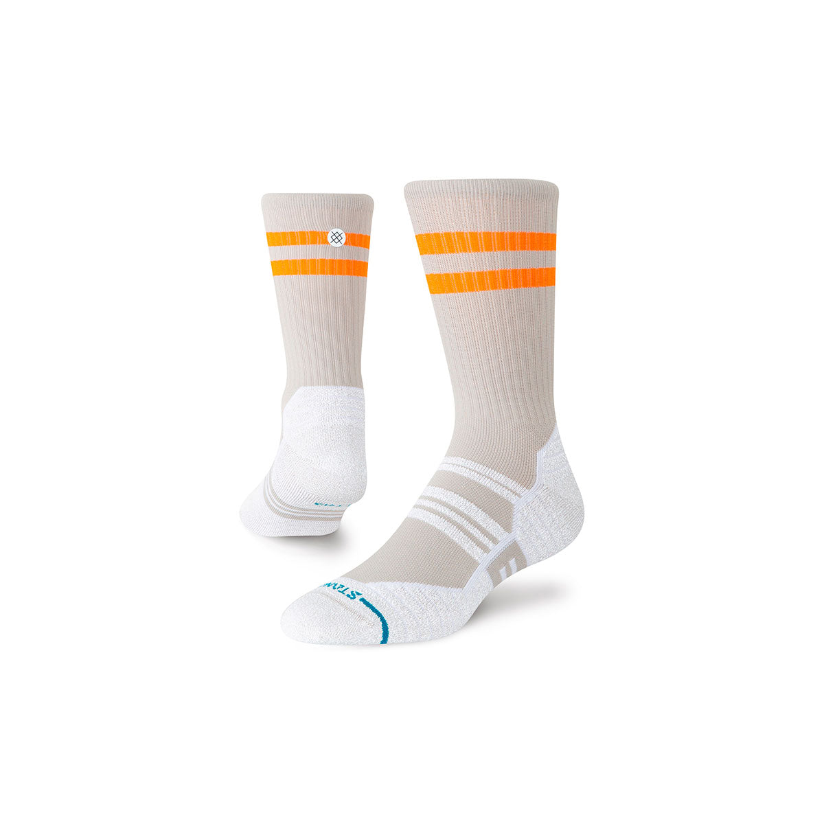 Stance Static Gripper crew strømper med orange striber og logo