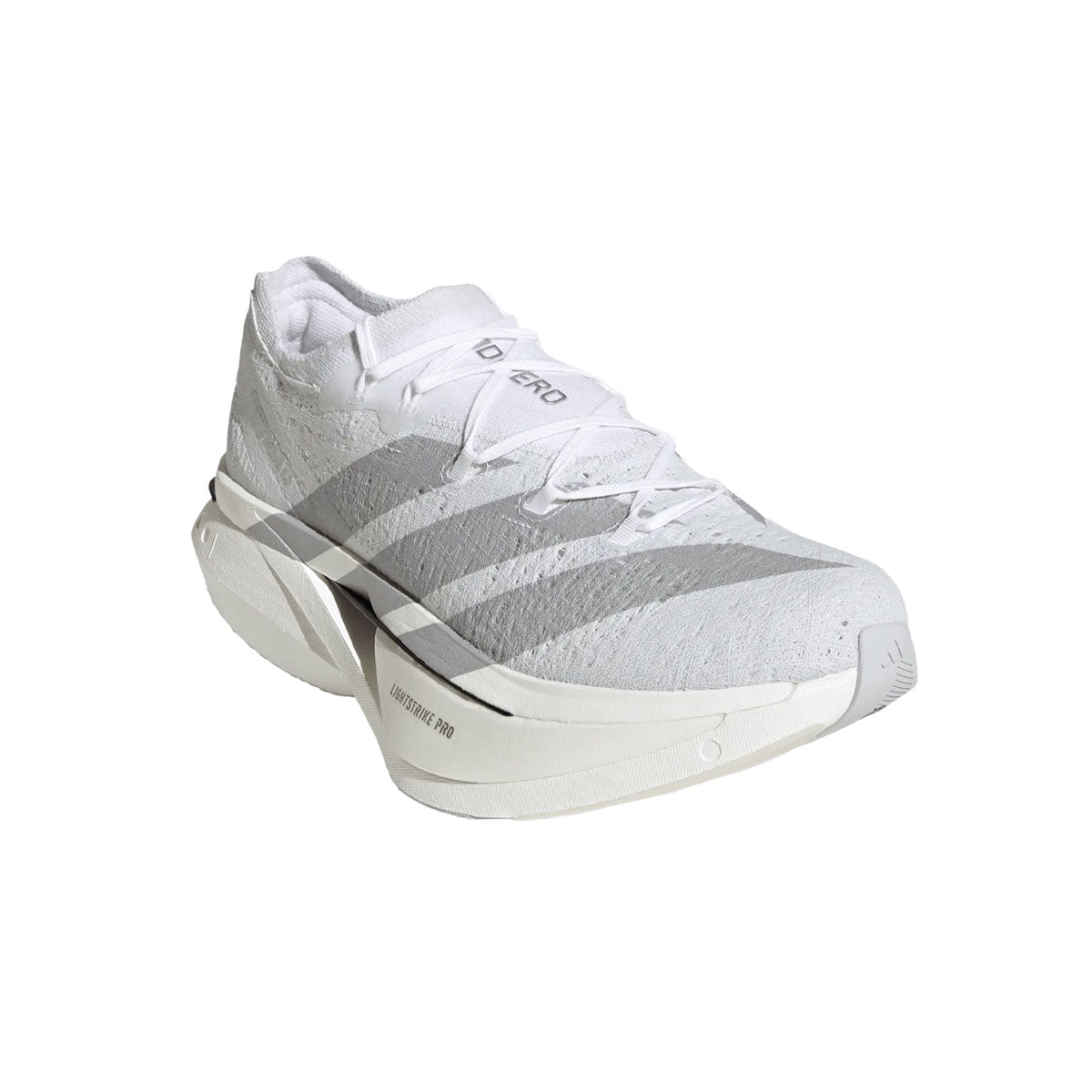 Hvid Adidas Adizero Prime X3 Strung Herre løbesko med grå detaljer