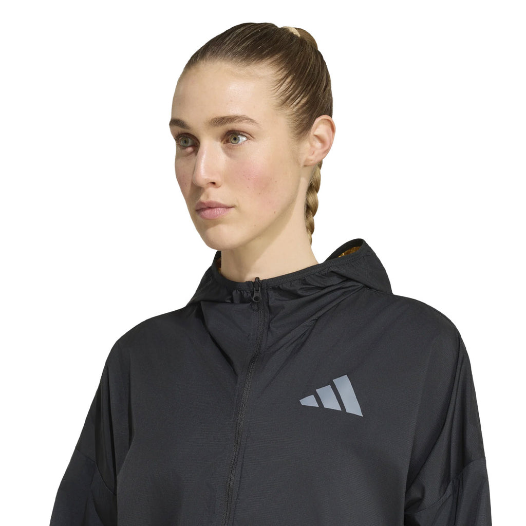 Adidas Adizero Running Blaze Jacket Dame i sort med hætte