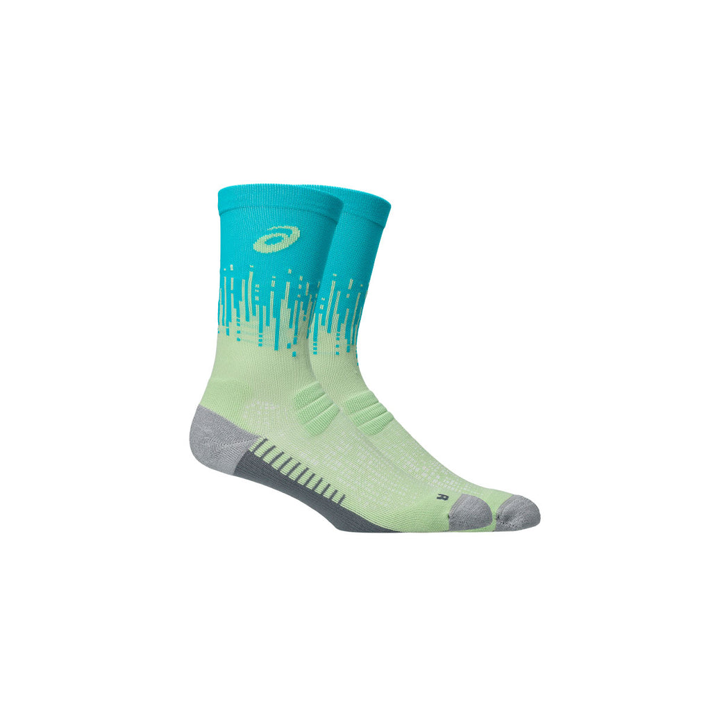 Asics Performance Run Sock Crew i grøn og blå farve
