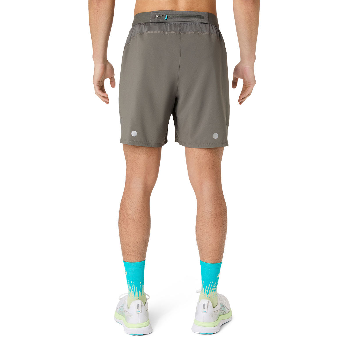 Asics Road 2in1 7" shorts til mænd, grå med refleksdetaljer