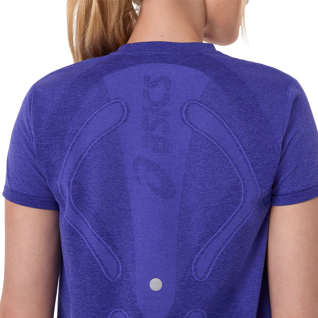 Lilla ASICS Road Seamless SS T-shirt til damer med detaljer på ryggen