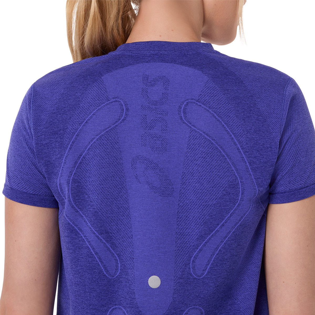 Lilla ASICS Road Seamless SS T-shirt til damer med detaljer på ryggen
