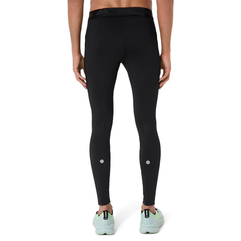 Sort lang tight til mænd fra ASICS med refleksdetaljer