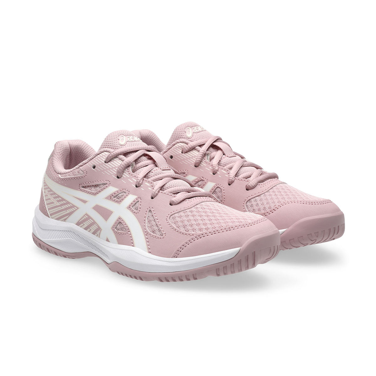 Asics Upcourt 6 GS indendørs sko i lyserød med hvid detalje
