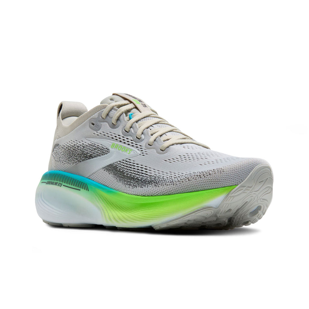 Brooks Adrenaline GTS 25 herre løbesko i grå og grøn farve