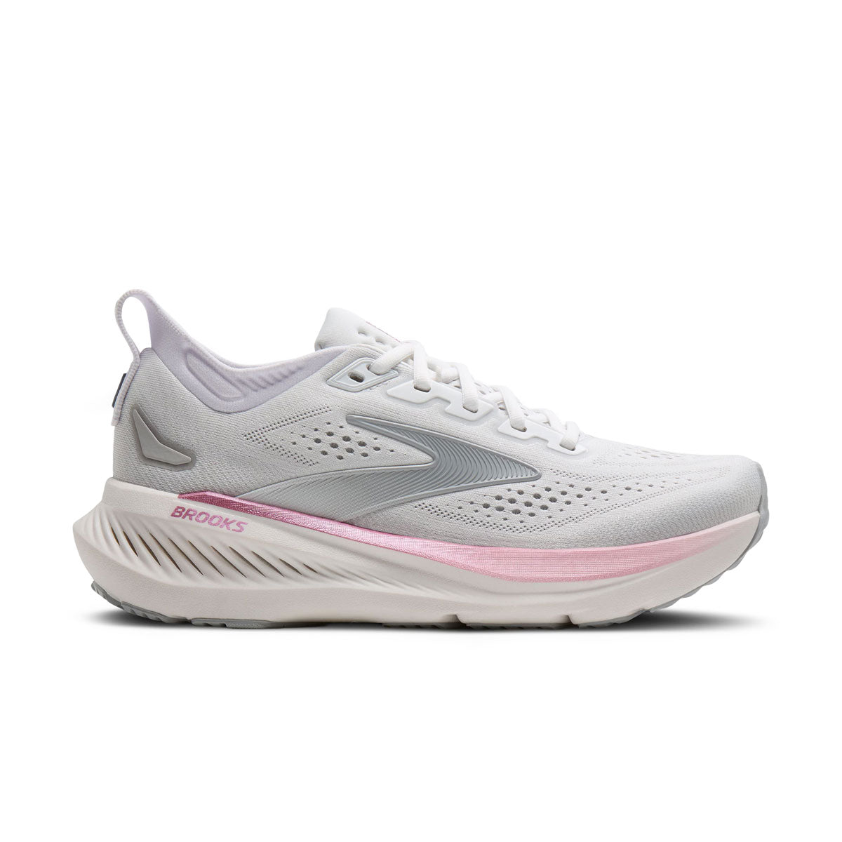 Brooks Glycerin 23 Dame løbesko i hvid og lyserød