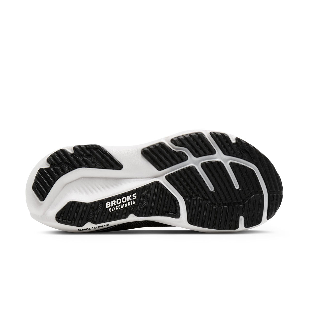 Brooks Glycerin GTS 23 Dame løbesko sål i sort og hvid
