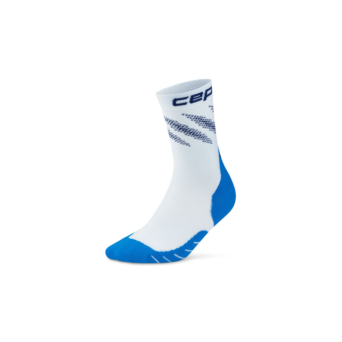 CEP Run EDT Elliptic sokker, mid cut, til mænd, hvid og blå