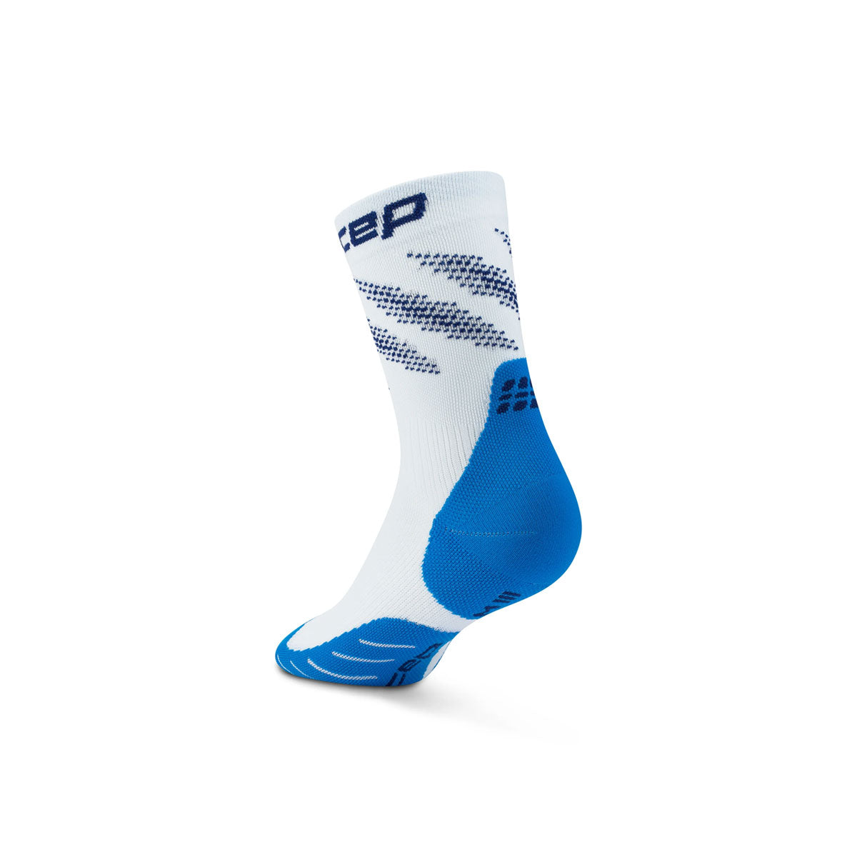 CEP Run EDT Elliptic Strømper, mid cut, til mænd, blå og hvid