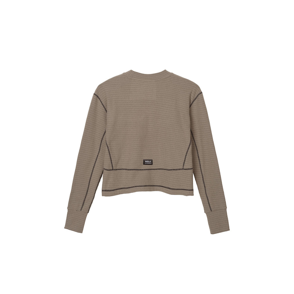 Doxa termisk langærmet trøje med rund hals og mørke sømkanter