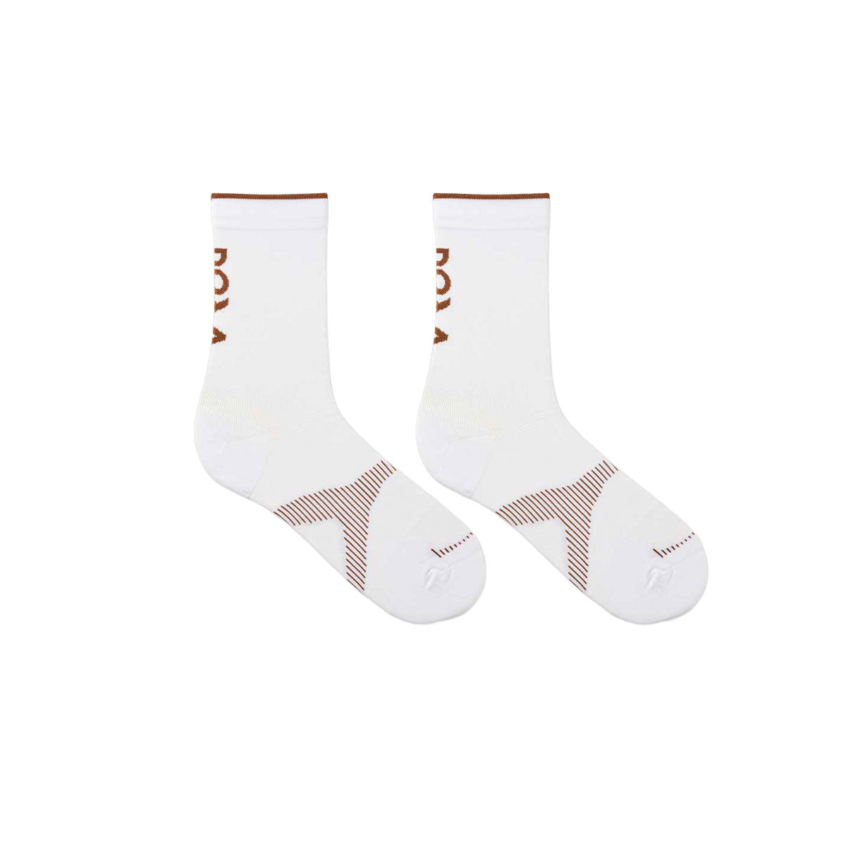 Doxa Addon crew socks i taupe med stribede detaljer