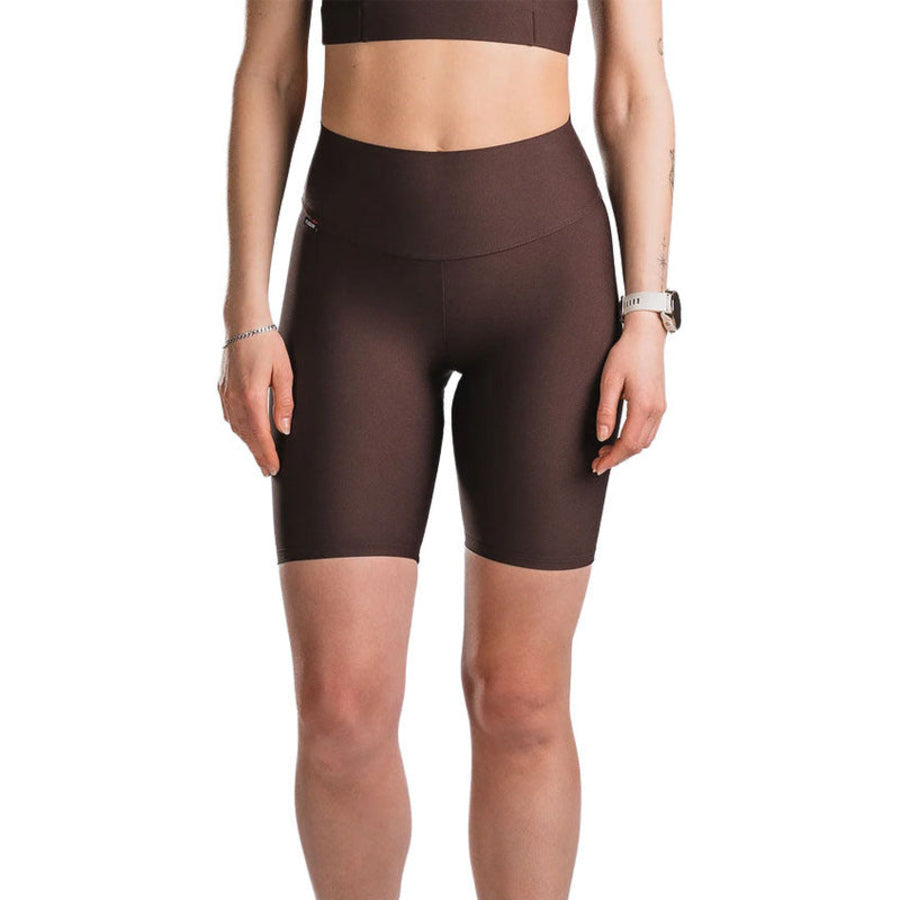 Kvinders high rise korte tights i sort, uden synlige mønstre