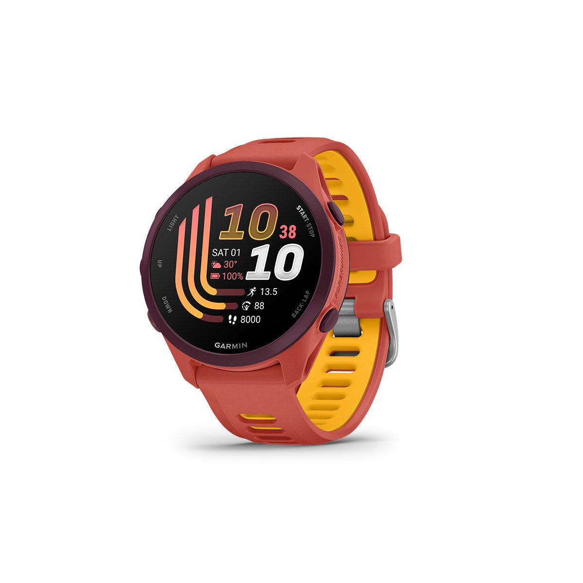 Garmin Forerunner 170 Music i rød og pink med digital skærm