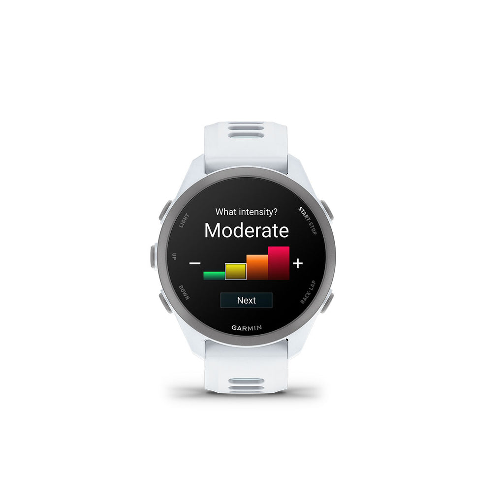 Garmin Forerunner 170 i hvid og skyblå med aktivitetsmåling