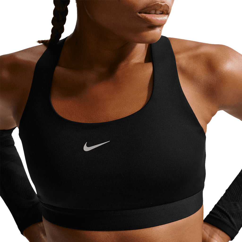 Nike Swift High Support sports BH i sort med logo