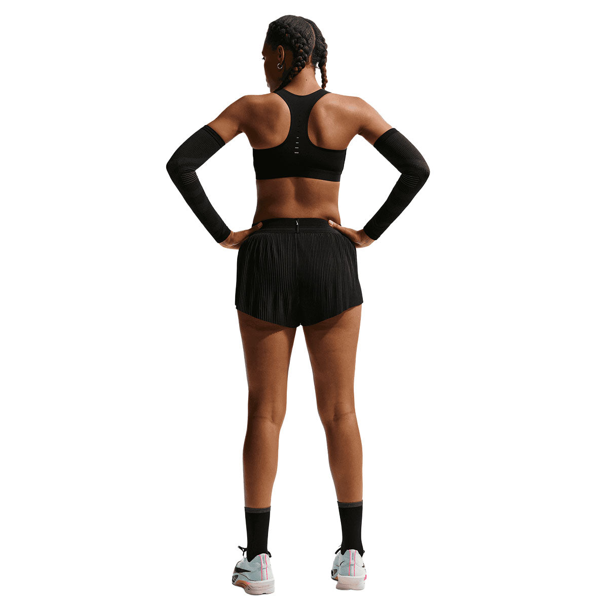 Nike Swift High Support sports-BH i sort, bagfra med brede stropper