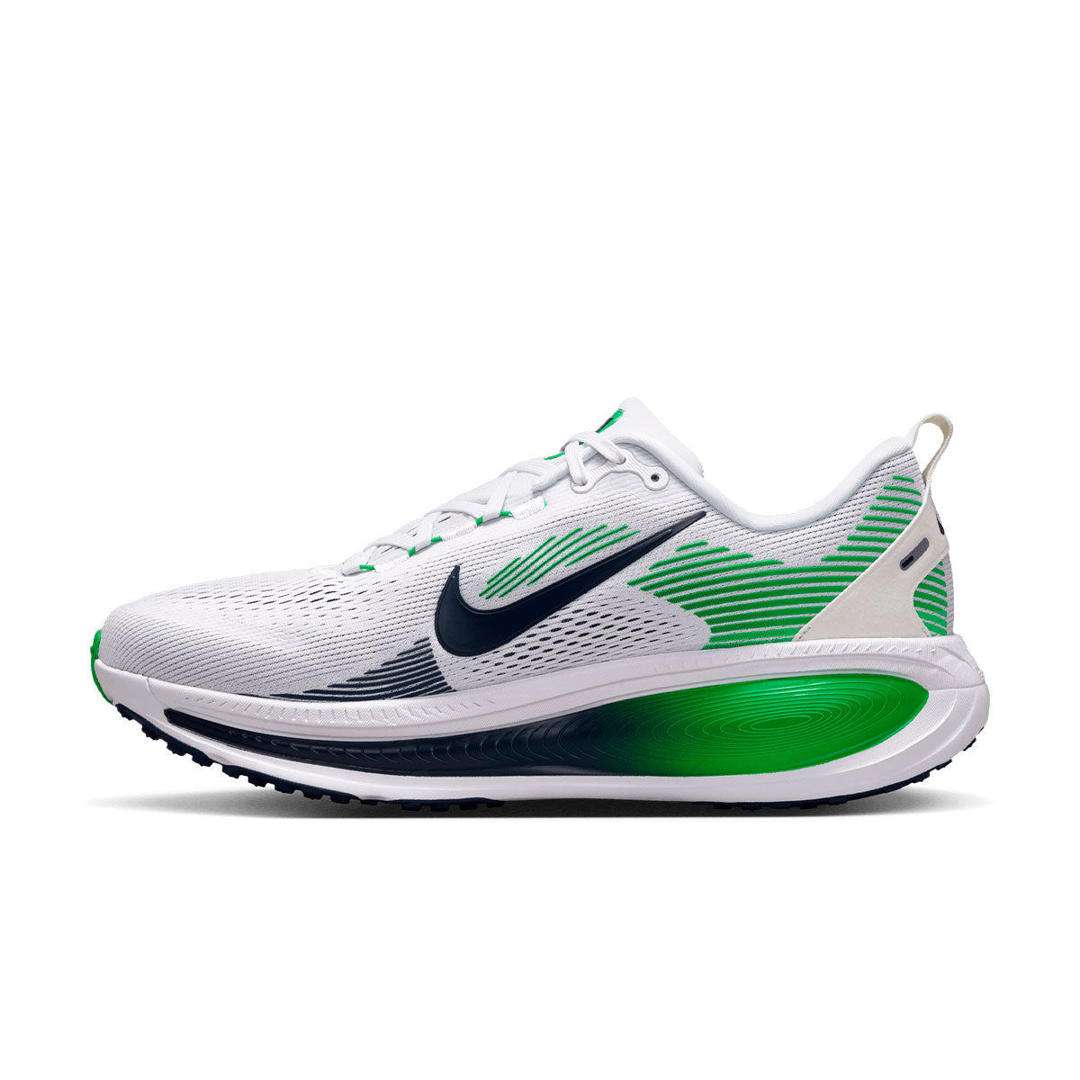 Nike Vomero 18 herre løbesko i hvid og grøn med blå hælstop