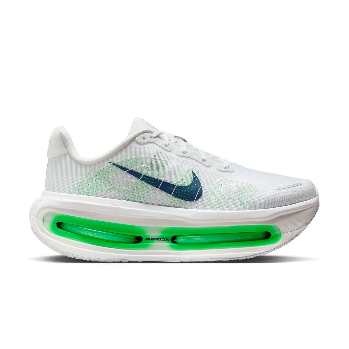 Nike Vomero løbesko til mænd i hvid med grøn sål og swoosh