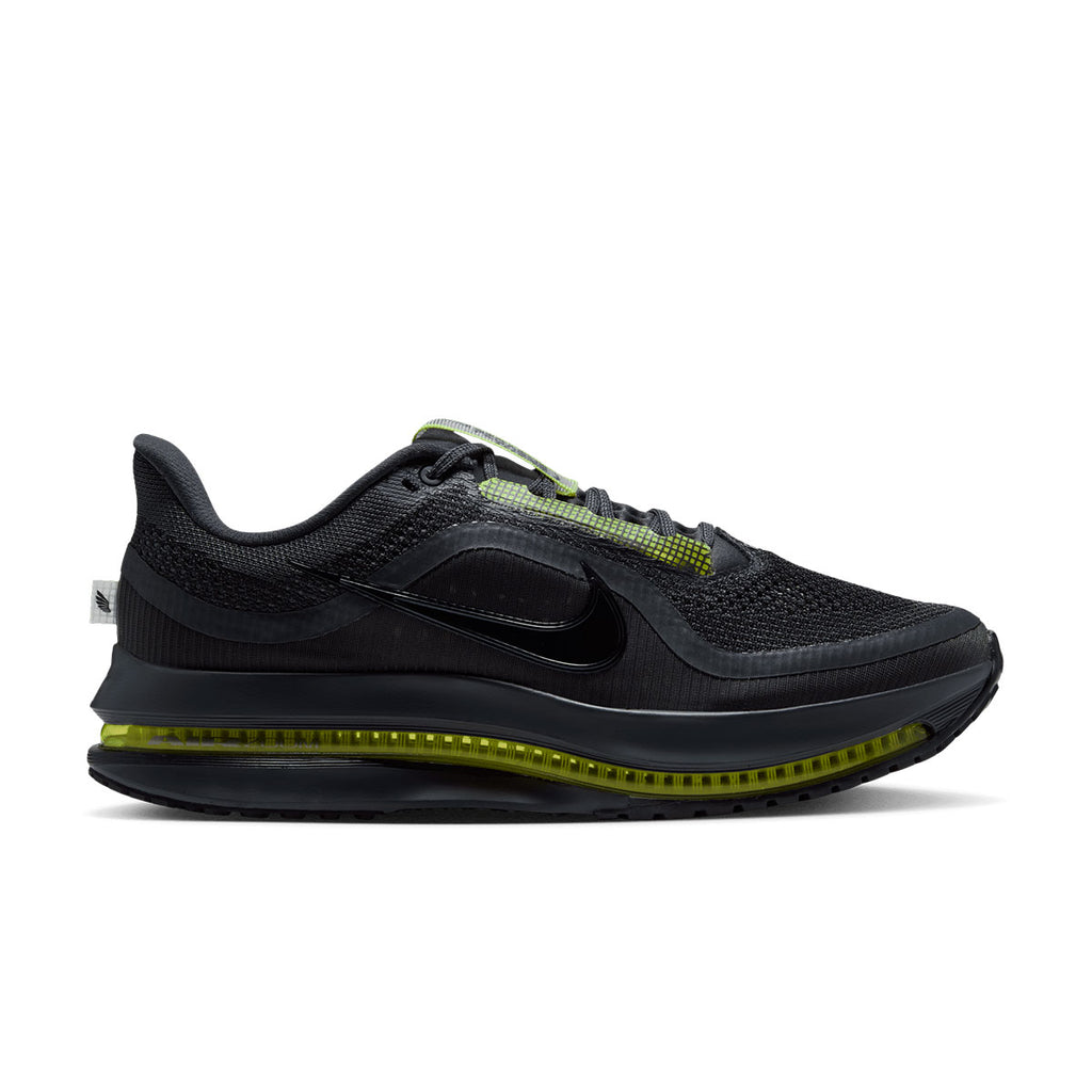 Nike Pegasus herreløbesko i sort med limegrøn detaljer og snørebånd