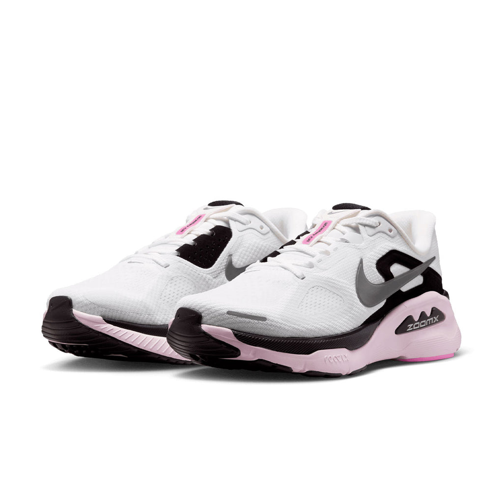 Nike Structure Plus Dame løbesko i hvid og sort med rosa detaljer