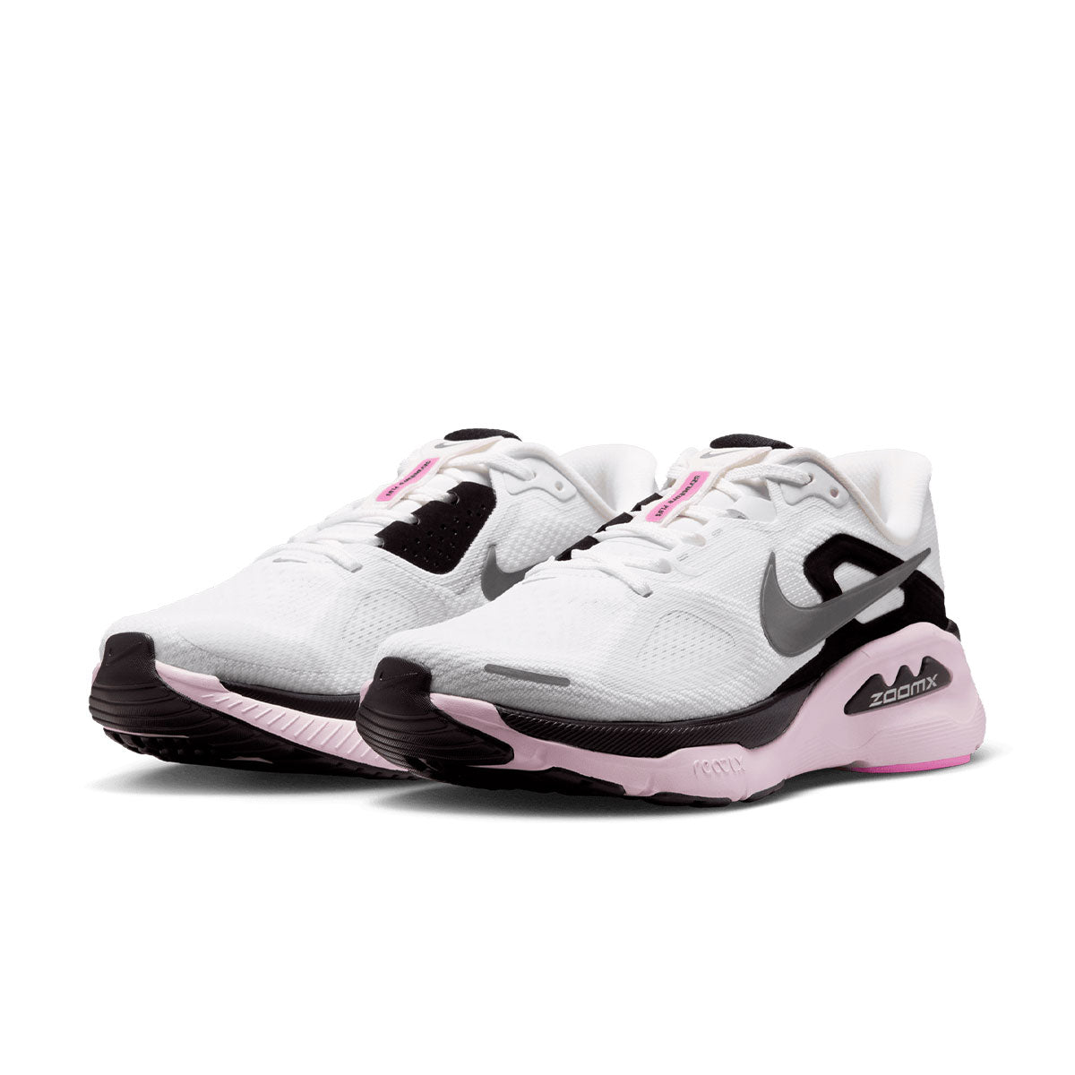 Nike Structure Plus Dame løbesko i hvid og sort med rosa detaljer