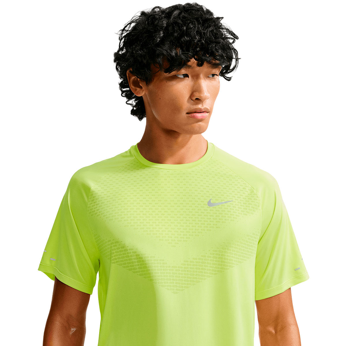 Neon grøn herre træningst-shirt med rund hals og kort ærme