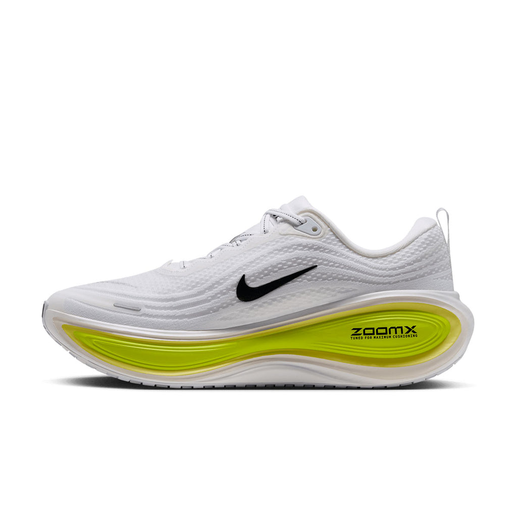 Nike Vomero Plus herre løbesko i hvid med sort Swoosh og lime sål