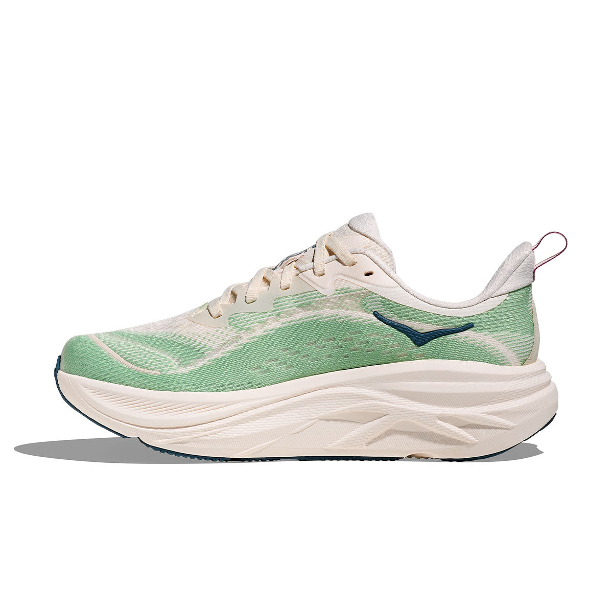 Hoka Skyflow Dame løbesko i grøn og beige farve