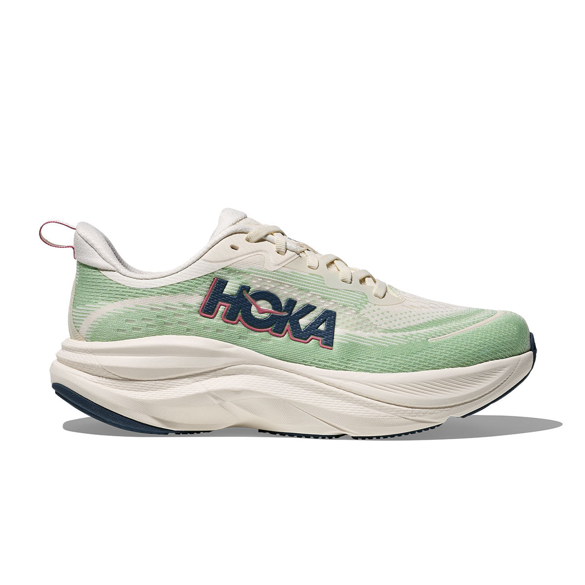 Hoka Skyflow Dame løbesko i grøn og beige farve